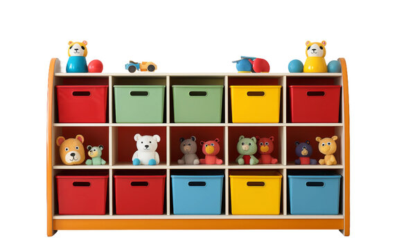 Whimsical Kids' Toy Organizer on white background