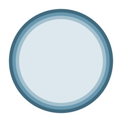 round frame consisting of three concentric shades of blue 