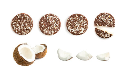 Shortbread Coconut Biscuit Coated in Milk and Dark Chocolate