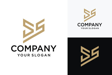 S letter logo monogram, modern symbol mockup for hipster business card SS SS Initial Alphabet Letter Monogram Logo Icon vector illustration - obrazy, fototapety, plakaty