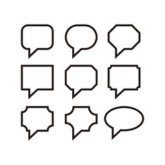 Speech bubble icons set. Talk, talk, chat, comment, think, speak symbols. Vector illustration. Vector illustration with technology and UI themes