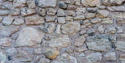 Old Stone Wall Texture Background, Rock Blocks Wall, Ancient Bricks Fence, Retro Stonewall