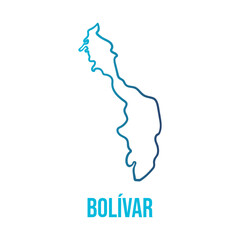 Obraz premium Bolívar department of Colombia country smooth map