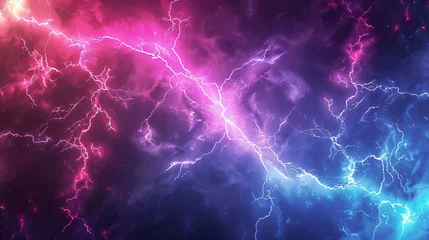 Deurstickers Neon lightning background template © Salman