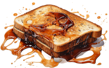 Toast Stain on white background