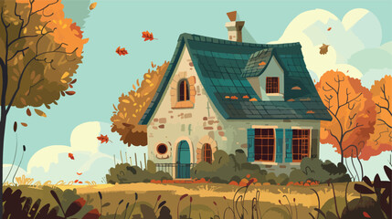 Wonderful house vector flat 