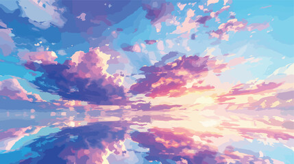 Fototapeta na wymiar Anime cloud in blue heaven sky vector background