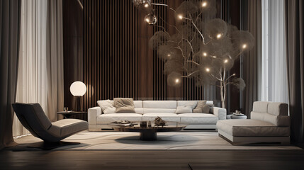 Interior poster mock up living room with colorful white sofa. Modern living room