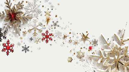 Christmas vector banner. Snowflakes and stars 