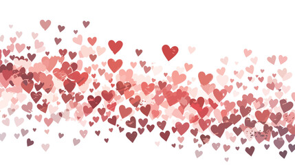 Flat Vector panoramic overlay of hearts 