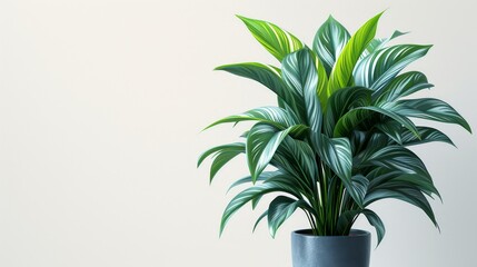 Side view illustration of green plant. Minimalist aesthetic, allowing focus on the plant. Copy space for text.