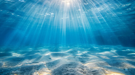 Fototapeta na wymiar Ocean underwater rays of light.