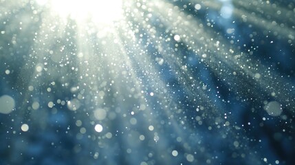 Blue Bokeh Particles: Ethereal Dust Flare in a Dark Fantasy Space
