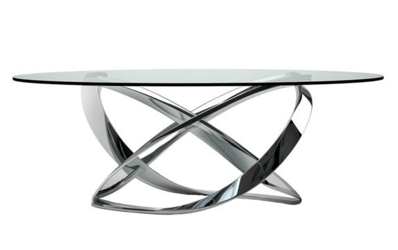 Modern Metal-Leg Dining Table on white background