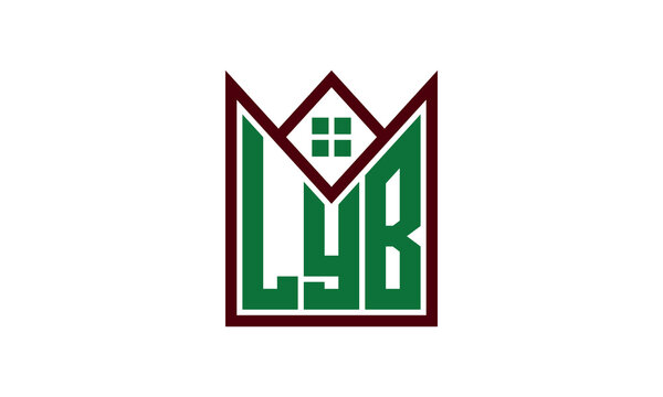 LYB initial letter real estate builders logo design vector. construction ,housing, home marker, property, building, apartment, flat, compartment, business, corporate, house rent, rental, commercial