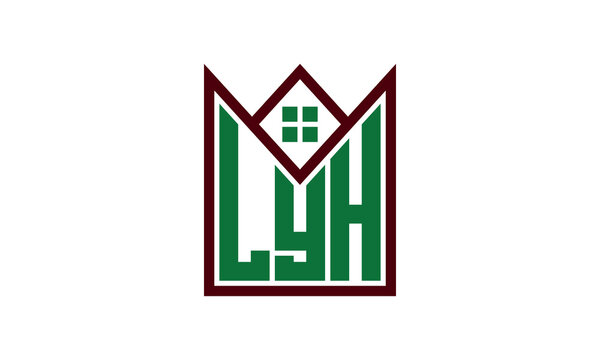 LYH initial letter real estate builders logo design vector. construction ,housing, home marker, property, building, apartment, flat, compartment, business, corporate, house rent, rental, commercial
