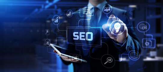 SEO Search engine optimisation digital internet marketing concept.