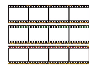 Vector pack of photographic analog films borders with barcodes