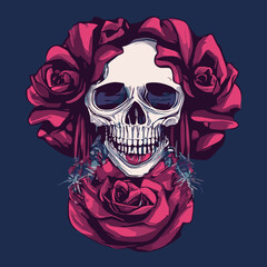 illustrations skull vector , cranium skull , human skull vector,free vector with roses vector design prints vector design 