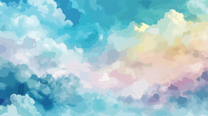 Fototapeta na wymiar Vector Hand painted watercolor sky abstract 