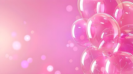 pink background with balloons