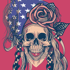 skull vector , cranium skull , human skull vector,free vector with a rose and a flag american vector design illustrations vector design 