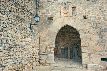 Fototapeta na wymiar Ancient gateway of Rello’s castle