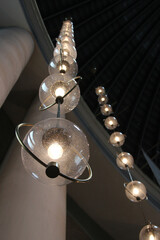 modern chandelier in a church (st. hedwigs-kathedrale) in berlin in germany 