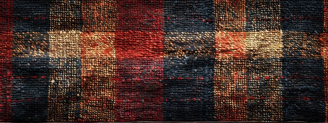 modern and uneven luxury Brown tartan woven carpet texture,front view