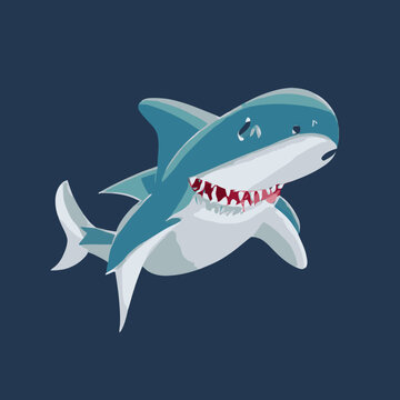 vector artwork A cartoon shark with sharp teeth vector design vector design 