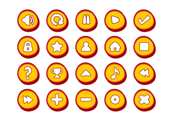 Play Game Button Icon Set