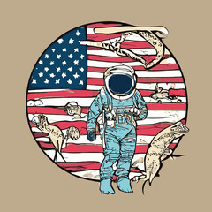 vector artwork color A astronaut vector in a space suit vector design vector design color 