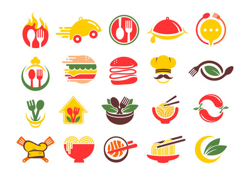 Restaurant Food Logo Icon Set