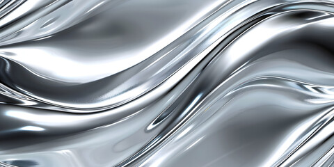 abstract Chrome Waves Background -