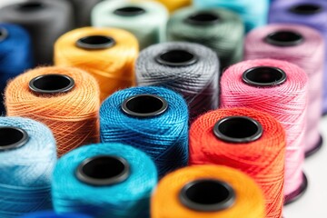 Colorful sewing threads background
