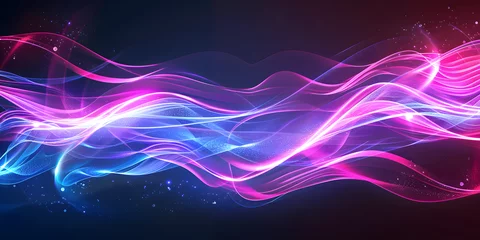 Photo sur Plexiglas Ondes fractales uturistic background with pink blue glowing neon moving high speed wave lines