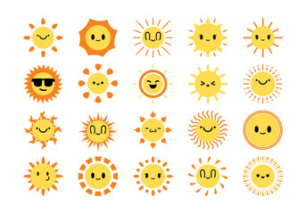 Sun Character Illustration Element Set