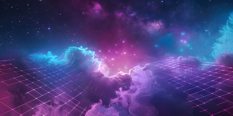3d render Dynamic curve background made of colored glass, dark galaxy space background  - obrazy, fototapety, plakaty