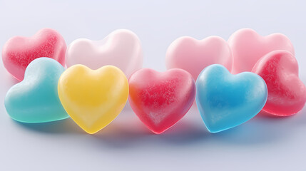 Colorful marshmallows, pastel candy assortment