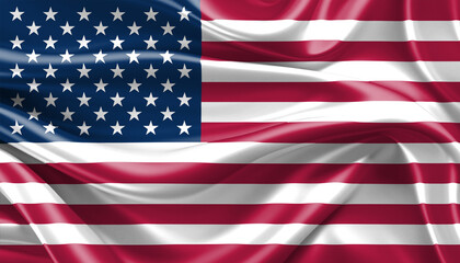 Fototapeta premium Bright and Wavy American Flag Background