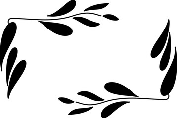 Hand drawn floral wreaths. Hand drawn leaves and flowers garlands. Hand drawn floral wreaths