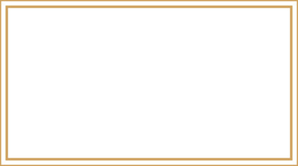 Rectangle double gold frame with 3.375 : 1.875 aspect ratio for business card, horizontal border cutout, svg  with transparent background.