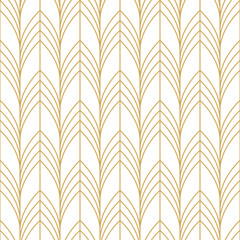 seamless pattern art deco with multiple golden line ,vintage style background, vector illustration.