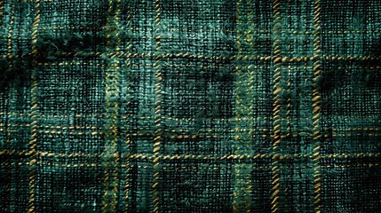 modern and uneven luxury green tartan woven carpet texture,front view