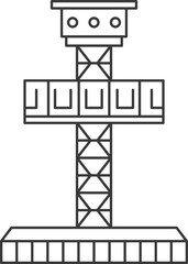 線画のテーマパーク関連単品イラストアイコンセット　フリーフォール