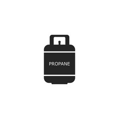 Propane gas tank icon isolated on white background. 