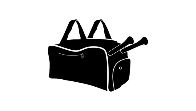 Baseball Bat Equipment Bag, black isolated silhouette