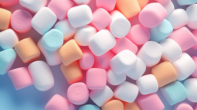 Colorful creative marshmallow background