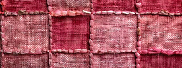 modern and uneven luxury Pink tartan woven carpet texture,front view