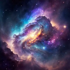 The concept of Nebula and galaxies in space. Abstract cosmos background 